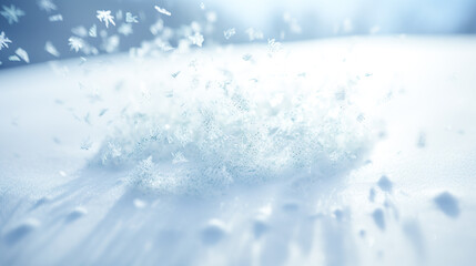 Winter background of snow and frost with free space for your decoration. Generative AI