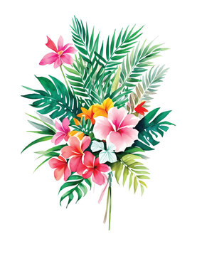 A bouquet of tropical flowers