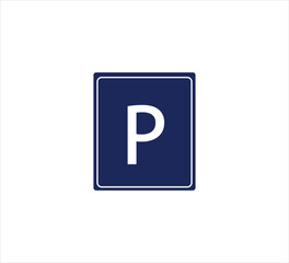 parking sign on white background