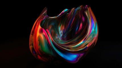 The Art of Abstraction: A Stunning Image of an Iridescent 3D Form
