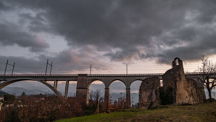 Isernia. Santo Spirito railway bridge. View