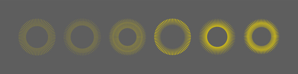 Sunburst. Sunrise. Rays. Light burst line shine sunshine. Sunbeam. Vector.