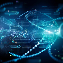 Computing electronic medical record. DNA. Digital healthcare and network connection on virtual interface, medical technology and innovation concept