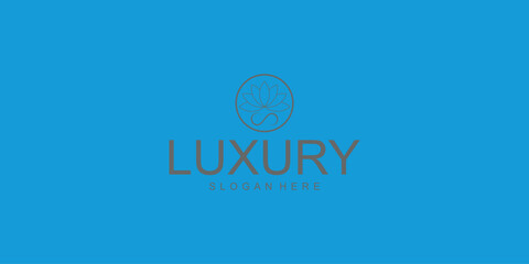 Simple flower logo design with unique concept premium vector