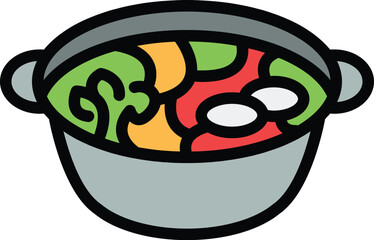 Korean kimchi icon. Outline Korean kimchi vector icon for web design isolated on white background color flat