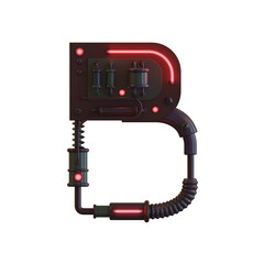 Naklejka premium Future Machine 3d Alphabet or Lettering PNG Images - View 1