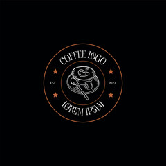 Coffee Shop Vintage Logo Design Template Vector Illustration for Label, Badge, Branding Identity, Web.
