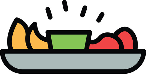 Korean culture food icon. Outline Korean culture food vector icon for web design isolated on white background color flat