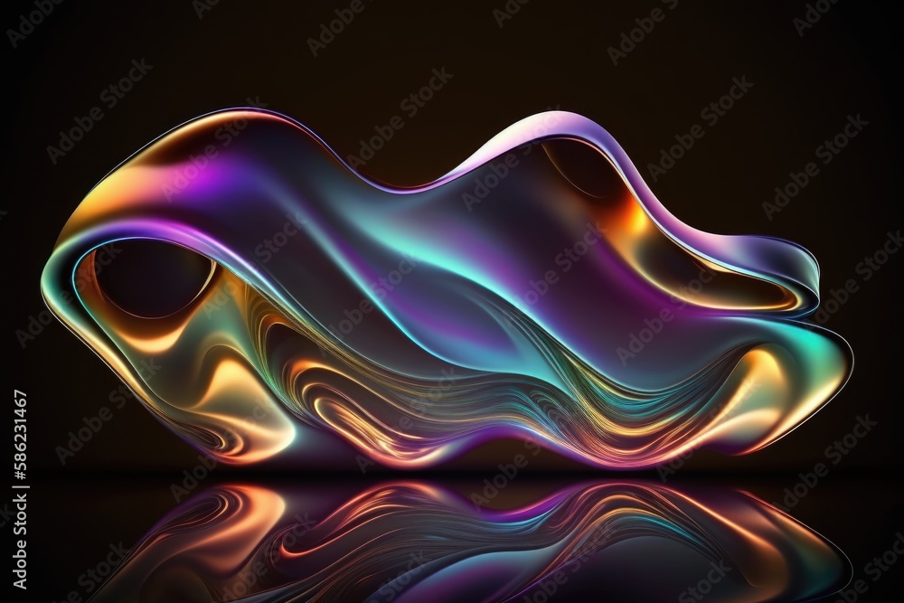 Poster abstract colorful background with smooth lines and waves