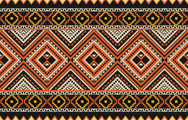 Ikat geometric folklore ornament. Tribal ethnic vector texture. Seamless striped pattern in Aztec style. Figure tribal embroidery. Indian, Scandinavian, Gypsy, Mexican, folk pattern. Boho chic design.