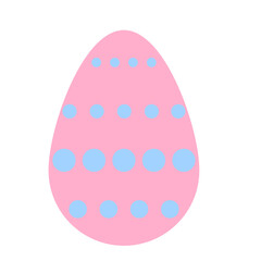 Simple flat easter pastel pink egg with blue dots pattern ornament