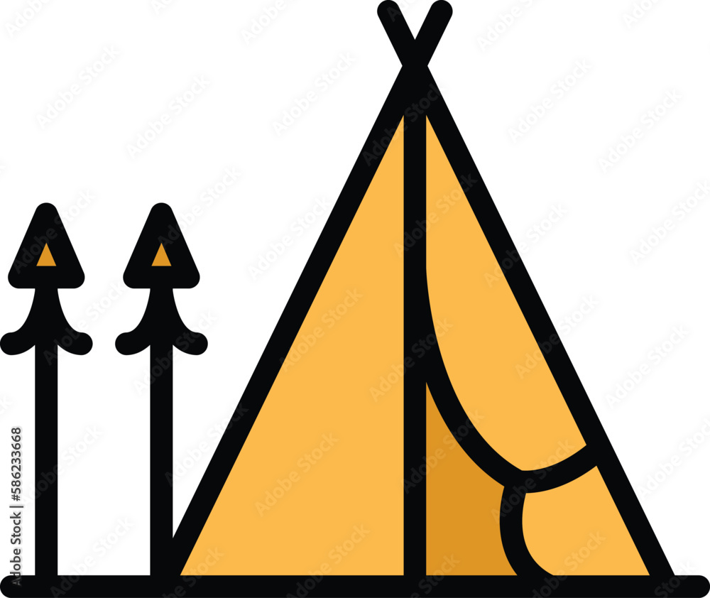Poster safari tent icon. outline safari tent vector icon for web design isolated on white background color 