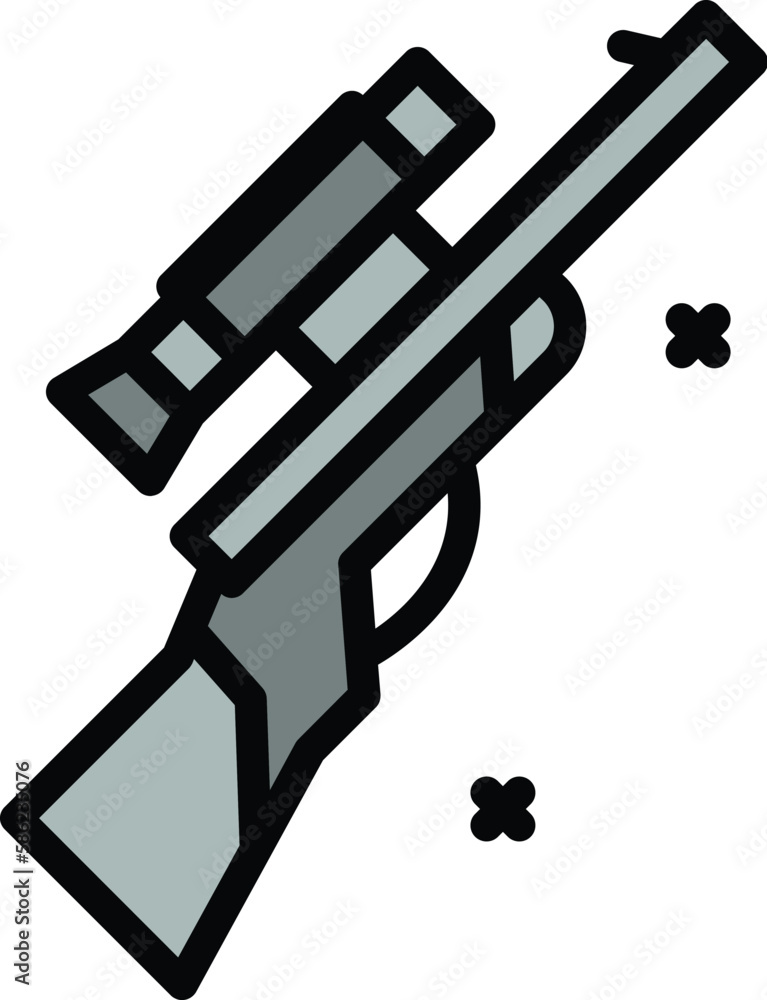 Poster safari gun icon. outline safari gun vector icon for web design isolated on white background color fl