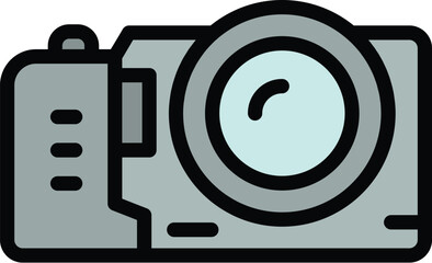 Safari camera icon. Outline Safari camera vector icon for web design isolated on white background color flat