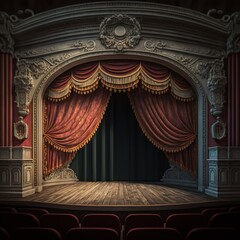 Theatre stage. AI generated