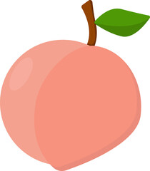 a whole peach and leaf