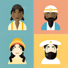 Diversity avatars characters people Of occupation. People with different profession. Generative ai