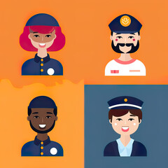 Diversity avatars characters people Of occupation. People with different profession. Generative ai