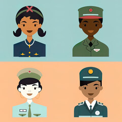 Diversity avatars characters people Of occupation. People with different profession. Generative ai