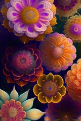 Creative arrangement of various flowers