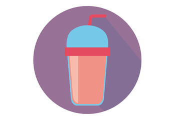 ice cream icon. ice cup. ice cream purple. drink. milk shake. icon. vetor. 