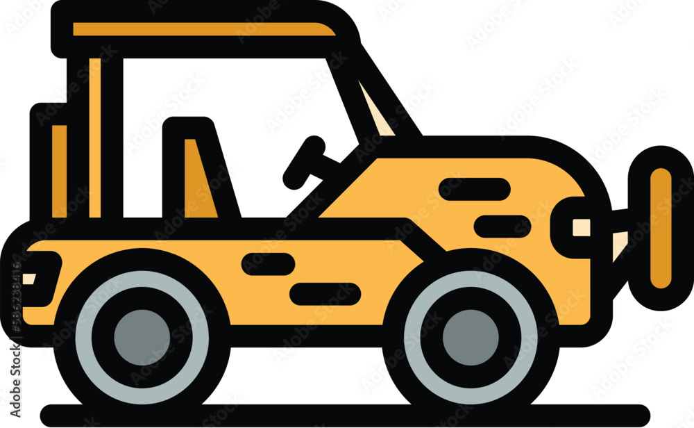 Poster desert suv icon. outline desert suv vector icon for web design isolated on white background color fl