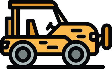 Desert suv icon. Outline Desert suv vector icon for web design isolated on white background color flat © ylivdesign