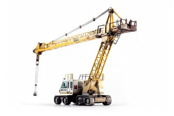 Isolated Crane on White Background, Generative AI