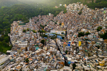 Favela da Rocinha, the Biggest Slum (Shanty Town) in Latin America. Located in Rio de Janeiro,...