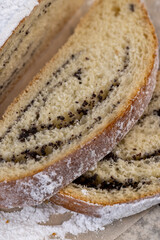 Wheat bun with poppy seed filling