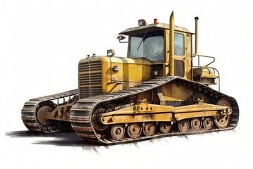 Isolated Grader on White Background, Generative AI