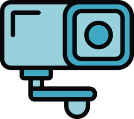Security camera icon. Outline Security camera vector icon for web design isolated on white background color flat