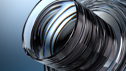 transparent blue glassy camera lens abstract delicate and atmospheric Elegant and Modern 3d rendering background material