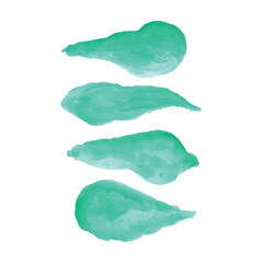 A set of green leaves, watercolor vector leaves design, Leaves watercolor design collection