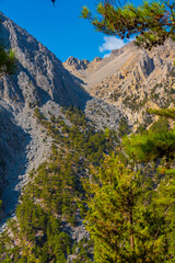 Samaria gorge at Greek island Crete