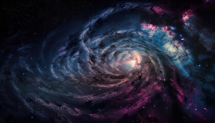 Adventure through the galaxy. A 3D adventure with swirling nebulas