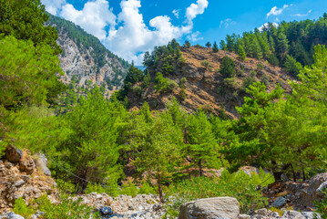 Samaria gorge at Greek island Crete
