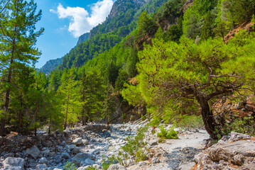 Samaria gorge at Greek island Crete