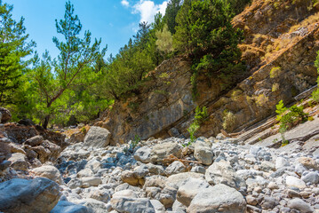 Samaria gorge at Greek island Crete