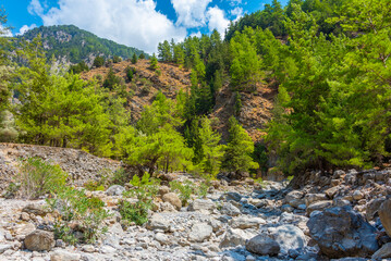 Samaria gorge at Greek island Crete