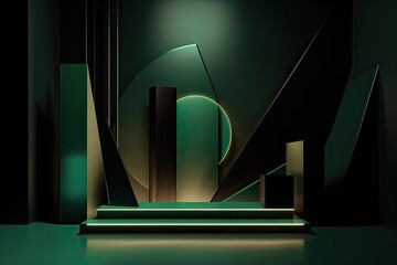 products display 3d background podium scene with shape geometric platform. background vector 3d rendering with podium. display to show cosmetic products.Generative Ai	