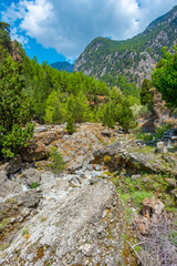 Samaria gorge at Greek island Crete
