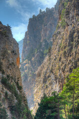 Samaria gorge at Greek island Crete