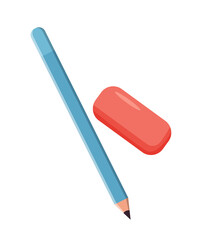 pencil and rubber isolated illustration