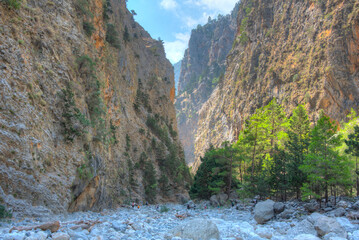 Samaria gorge at Greek island Crete