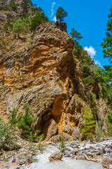 Samaria gorge at Greek island Crete