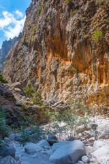 Samaria gorge at Greek island Crete