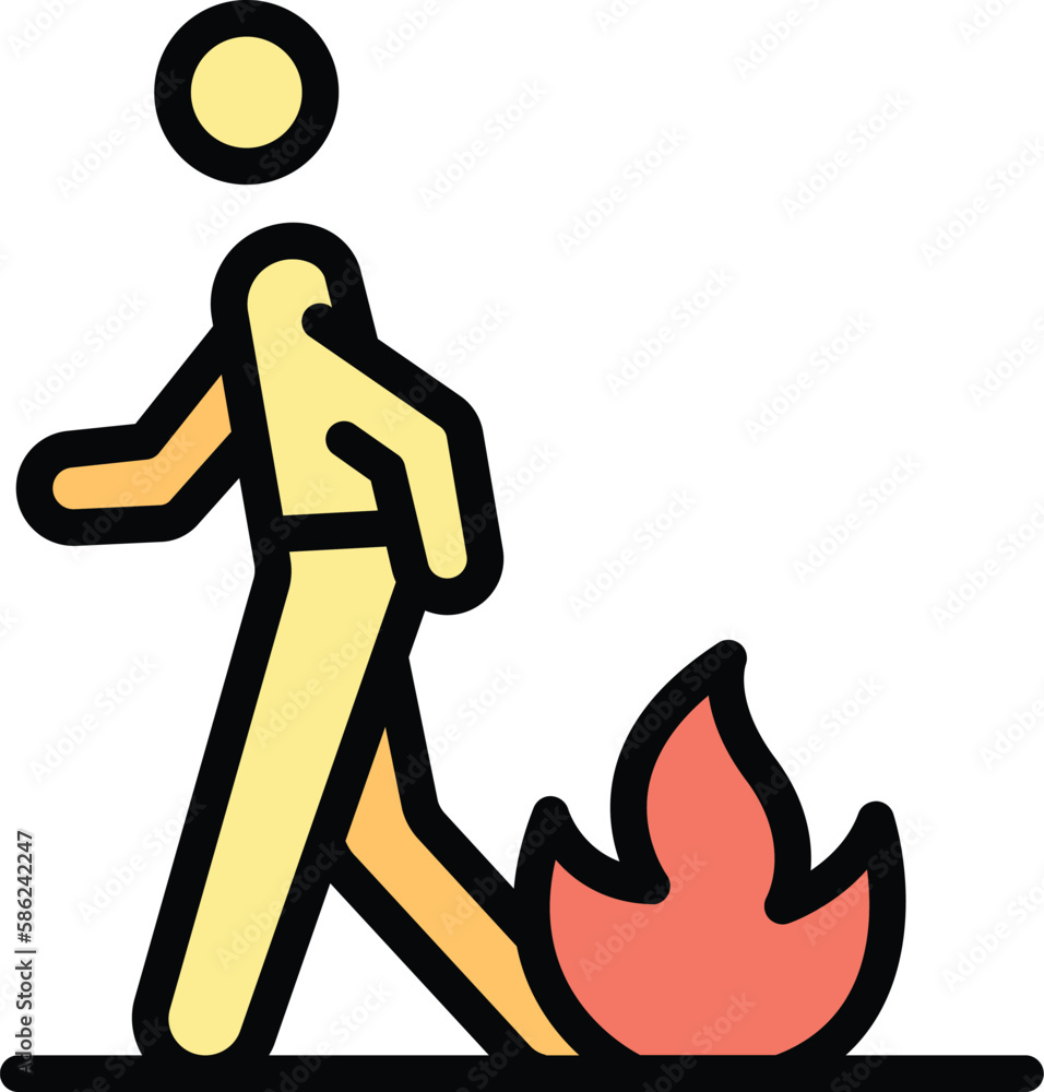 Poster emergency firefighters icon. outline emergency firefighters vector icon for web design isolated on w