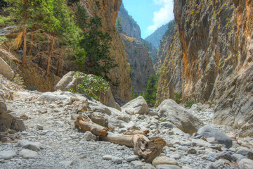 Samaria gorge at Greek island Crete