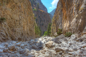 Samaria gorge at Greek island Crete